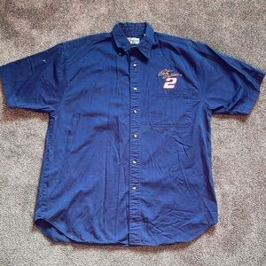 VTG Competitors View NASCAR Pit Crew Work Shirt Mens XL  #2 Rusty Wallace Button